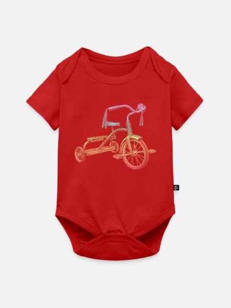 Dreirad - Baby Premium Kurzarmbody - Rot