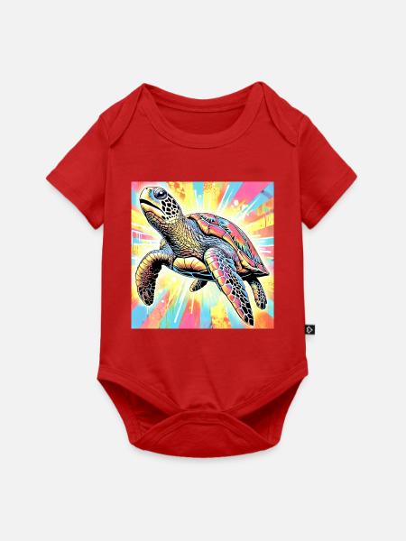 Schildkröte - Baby Premium Kurzarmbody - Rot
