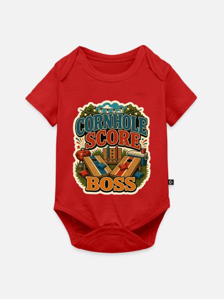 CORNHOLE SCORE - Baby Premium Kurzarmbody - Rot