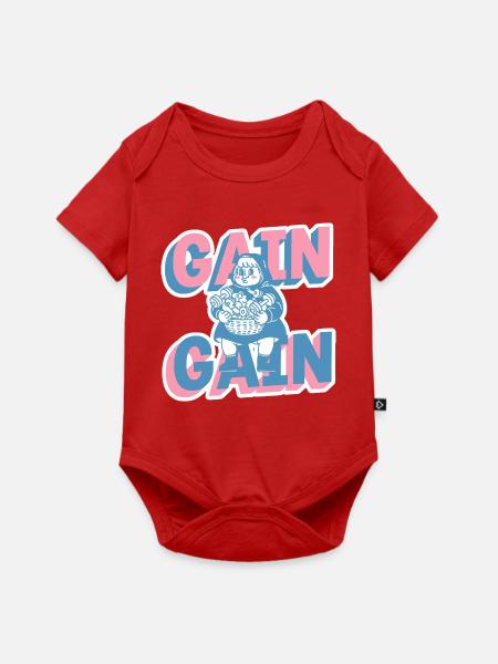 Gain Gain Gym-Mädchen Cartoon - Baby Premium Kurzarmbody - Rot