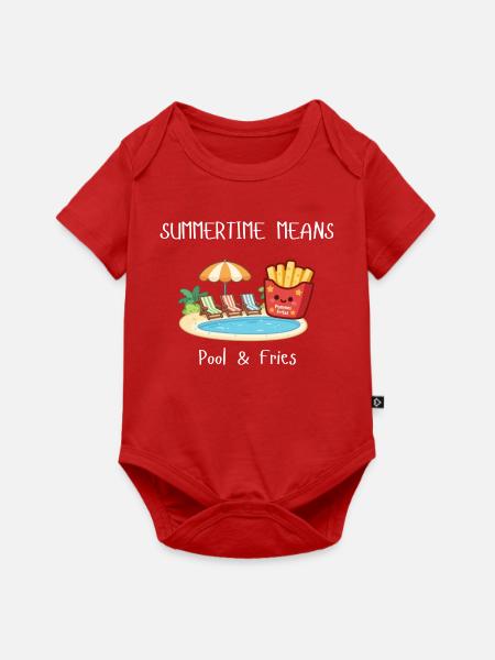 Summertime means Pool & Fries - Baby Premium Kurzarmbody - Rot
