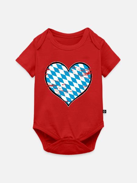 Bayern Herzflagge used - Baby Premium Kurzarmbody - Rot