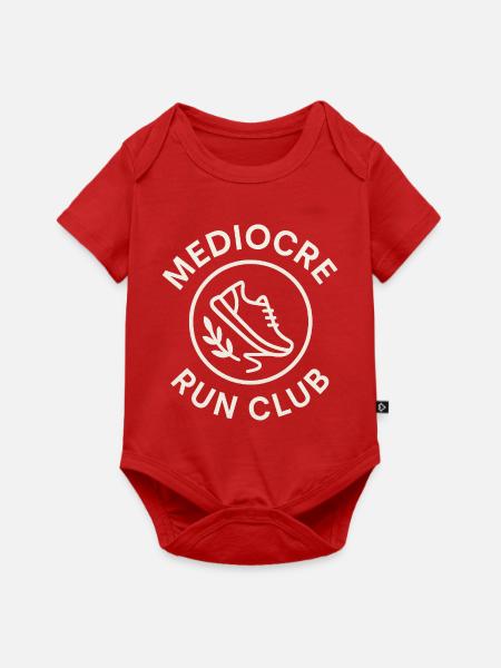 Mediocre Run Club Logo - Baby Premium Kurzarmbody - Rot