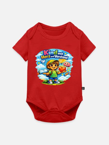 Kind mit Herz und Verstand - Baby Premium Kurzarmbody - Rot