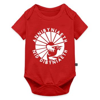Annibyniaeth Nid Dibyniaeth - Baby Premium Kurzarmbody - Rot - Vorne