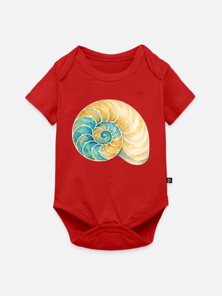 Wasserfarbige Muschelspirale - Baby Premium Kurzarmbody - Rot