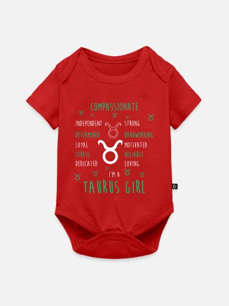 Sternzeichen Stier - Baby Premium Kurzarmbody - Rot
