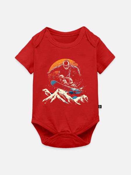Snowboarder Porträt - Baby Premium Kurzarmbody - Rot
