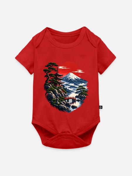 Japanische Abendröte am Fuji - Baby Premium Kurzarmbody - Rot