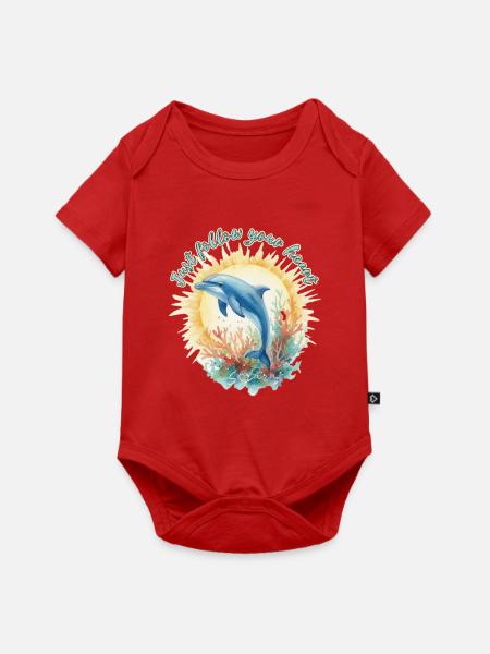 Folge deinem Herz-Delfinriff - Baby Premium Kurzarmbody - Rot