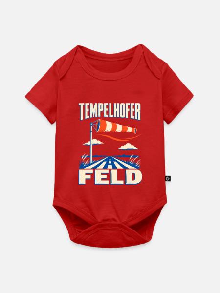 Tempelhofer Feld – Windsack und Startbahn - Baby Premium Kurzarmbody - Rot