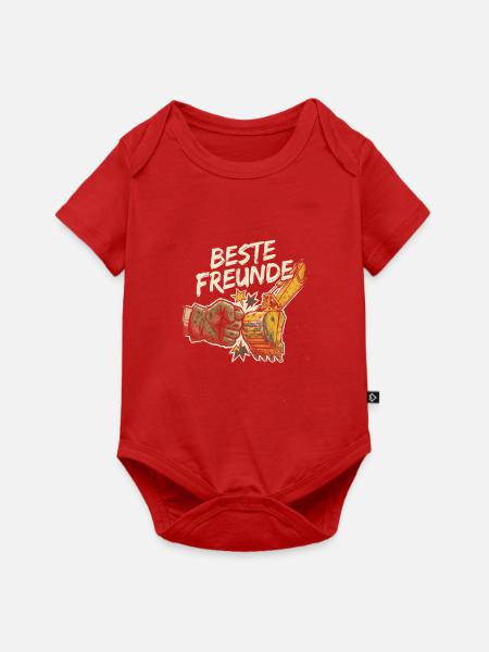 Beste Freunde Bagger Baggerfahrer Bauarbeiter Kind - Baby Premium Kurzarmbody - Rot
