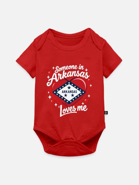 Arkansas Liebe Herzdesign - Baby Premium Kurzarmbody - Rot
