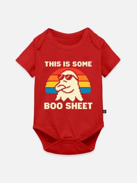Pixelgeist mit Regenbogen - Baby Premium Kurzarmbody - Rot