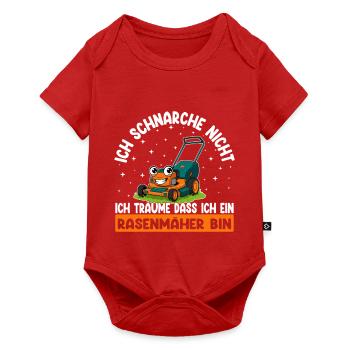 Ich schnarche nicht Rasenmäher Lustiger Spruch - Baby Premium Kurzarmbody - Rot - Vorne