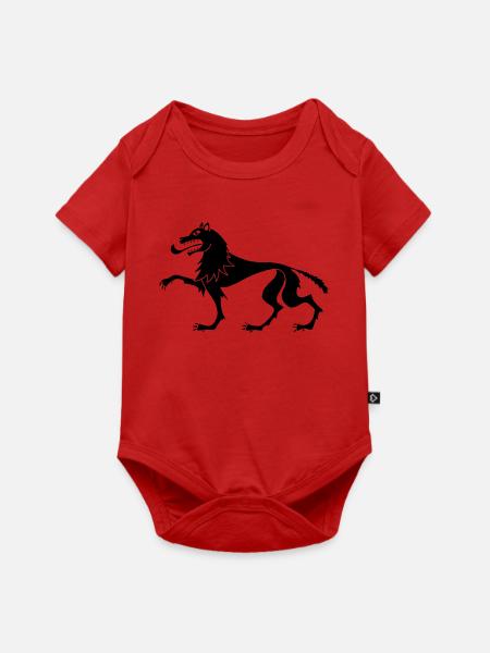 Mittelalterlicher Schwarzer Wolf - Baby Premium Kurzarmbody - Rot