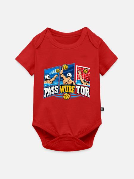 Wasserball Pass Wurf Tor - Baby Premium Kurzarmbody - Rot