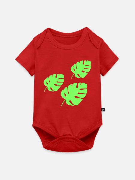 Tropisches Blatt  - Baby Premium Kurzarmbody - Rot