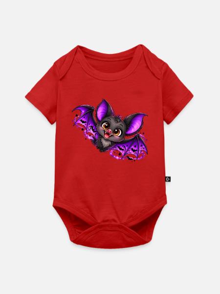 Lila Kuschelbat - Baby Premium Kurzarmbody - Rot