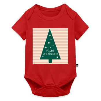 Frohe Weihnachten Weihnachtsbaum - Baby Premium Kurzarmbody - Rot - Vorne