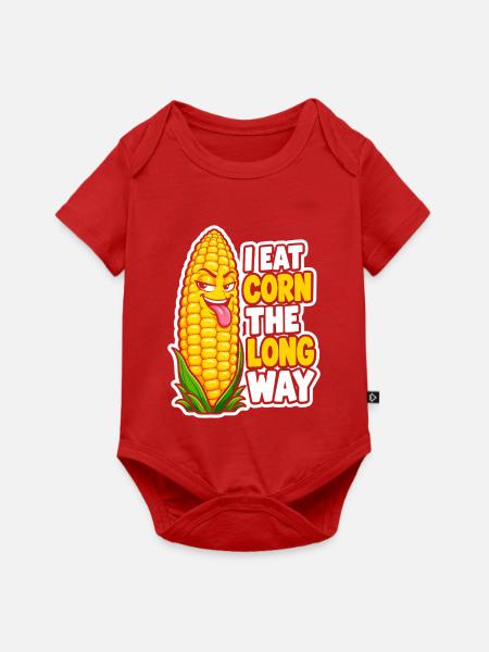 Mais Langweg Lächeln Sticker - Baby Premium Kurzarmbody - Rot