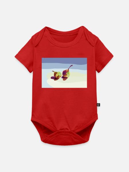 Bunte Birnen auf einer Strandlandschaft - Baby Premium Kurzarmbody - Rot
