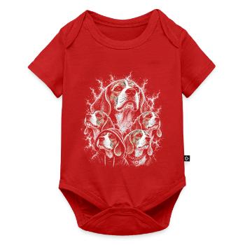 Hunde-Collage im Nebel-Look - Baby Premium Kurzarmbody - Rot - Vorne