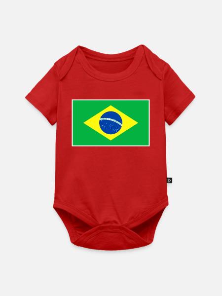 Brazil Flag - Baby Premium Kurzarmbody - Rot