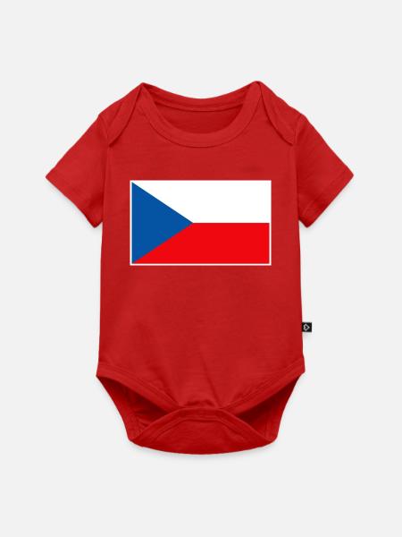 Czech Republic Flag Classic Frame - Baby Premium Kurzarmbody - Rot