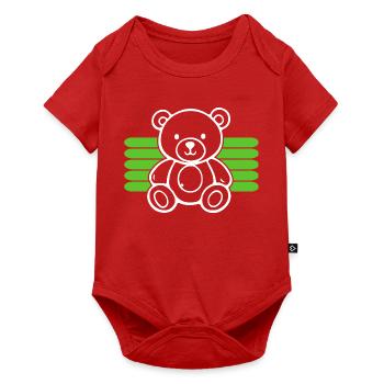 Baby Spielzeug Teddybär Stofftier lustige Sprüche - Baby Premium Kurzarmbody - Rot - Vorne