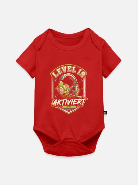 Level 18 Aktiviert Gamer Headset - Baby Premium Kurzarmbody - Rot