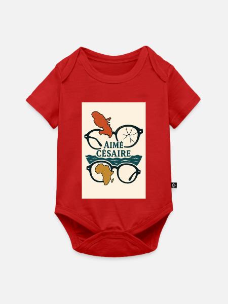 Monde Aimé Césaire Brille - Baby Premium Kurzarmbody - Rot