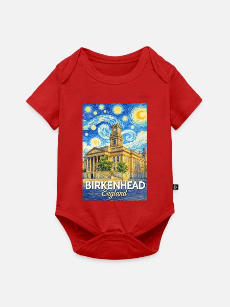 Birkenhead England Uhrturm Sternenwirbel - Baby Premium Kurzarmbody - Rot