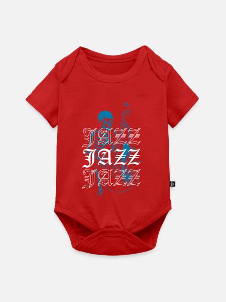 Skelett, Jazzmusiker, Abbildung - Baby Premium Kurzarmbody - Rot