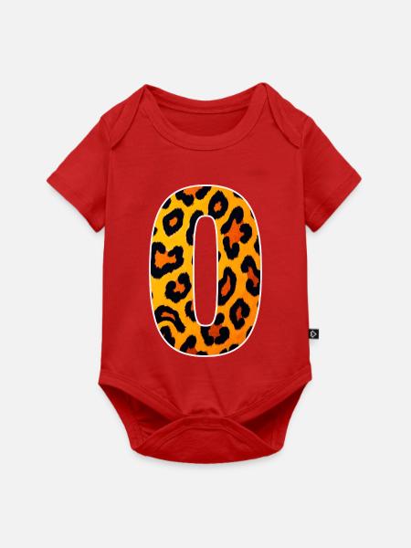 Leopard_Buchstabenmuster_-_O - Baby Premium Kurzarmbody - Rot