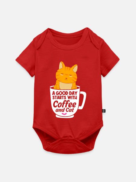 Tabby Katze - Baby Premium Kurzarmbody - Rot
