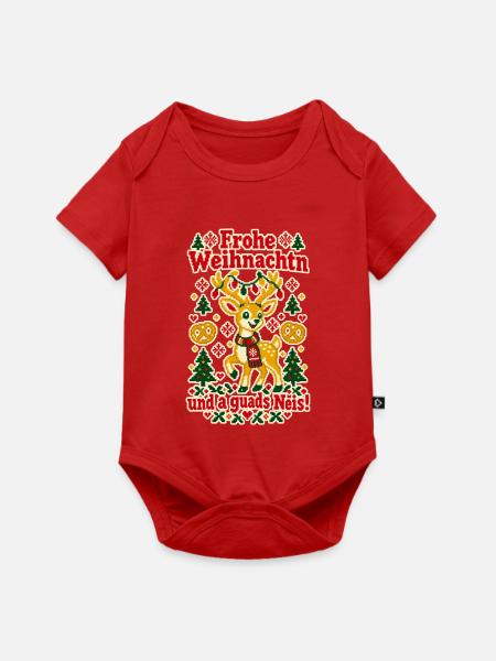 Frohe Weihnachtn a guads Neis - Baby Premium Kurzarmbody - Rot