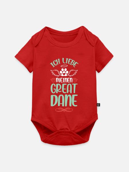 Ich liebe meinen Great Dane - Baby Premium Kurzarmbody - Rot