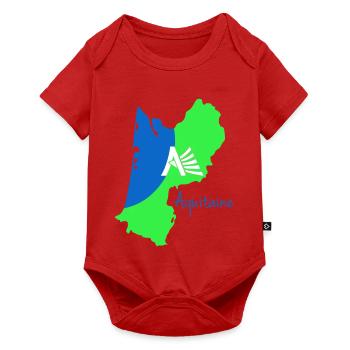 Stylized map of Aquitaine in bright colors - Baby Premium short-sleeve bodysuit - red - Front