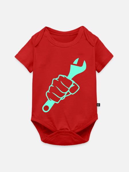 Kraftfaust Schraubenschluessel - Baby Premium Kurzarmbody - Rot