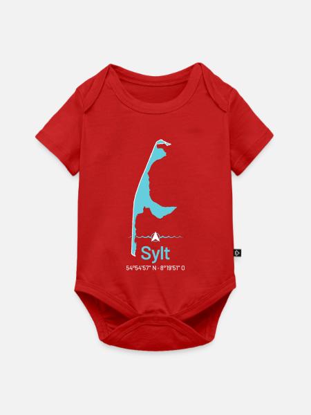 Sylt | Design-Landkarte - Baby Premium Kurzarmbody - Rot