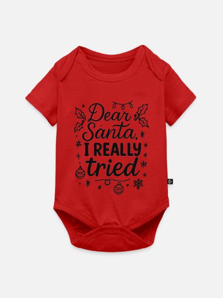 Dear Santa, I really tried - Baby Premium Kurzarmbody - Rot