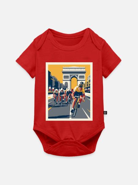 Paris Sprint – Radfahrer-Erinnerung - Baby Premium Kurzarmbody - Rot