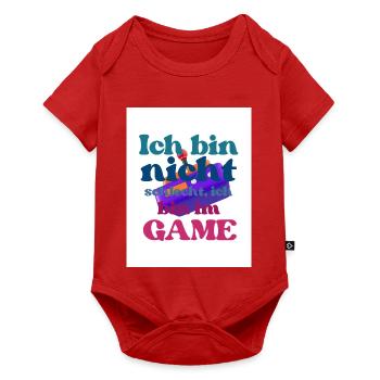 Ich bin im GAME – bunter Spruch - Baby Premium Kurzarmbody - Rot - Vorne