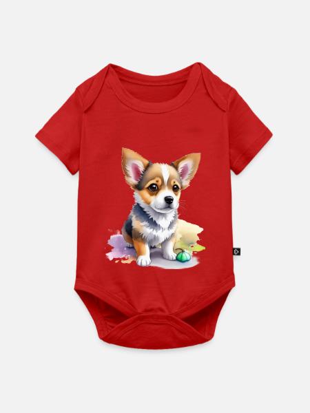 süßer Hund - Baby Premium Kurzarmbody - Rot