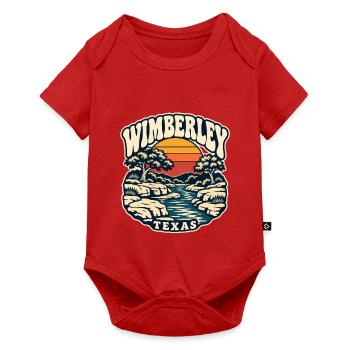 Texas Wimberley Sonnenuntergang Fluss - Baby Premium Kurzarmbody - Rot - Vorne