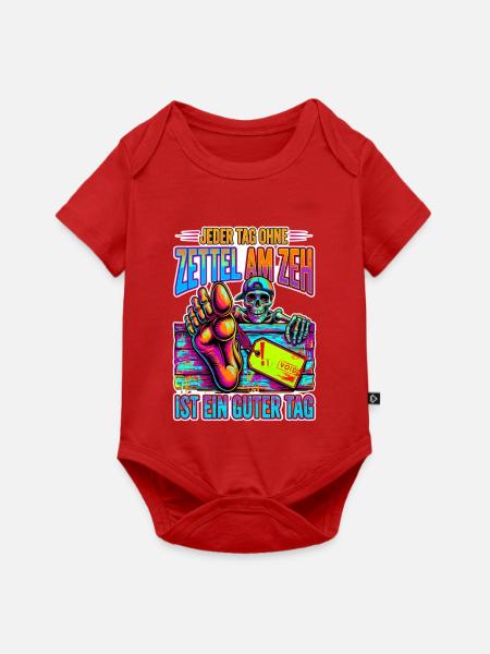 Neon Skelett Zeh Zettel - Baby Premium Kurzarmbody - Rot