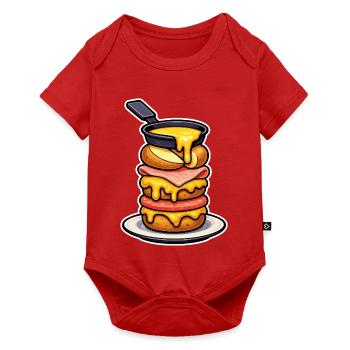 Raclette with Melting Mountain Cheese and Fondue - Baby Premium short-sleeve bodysuit - red - Front