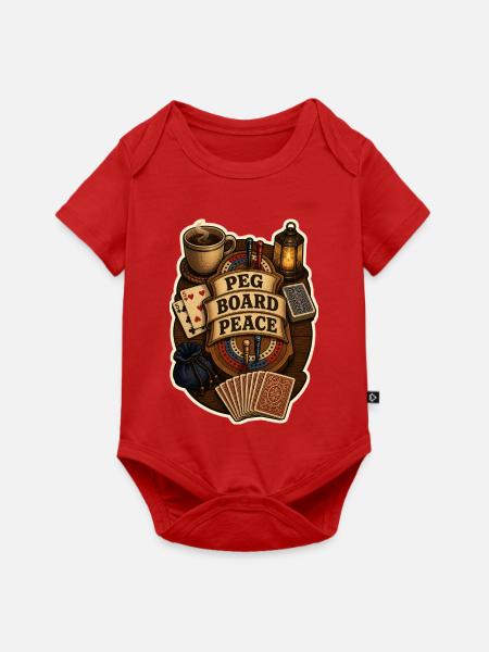 PEG BOARD PEACE - Baby Premium Kurzarmbody - Rot