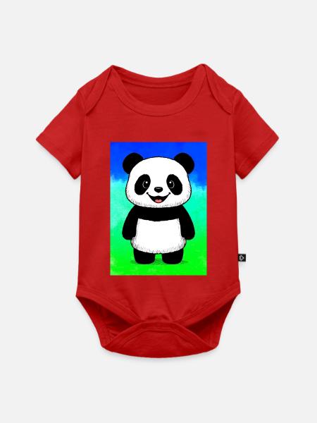 Panda - Baby Premium Kurzarmbody - Rot